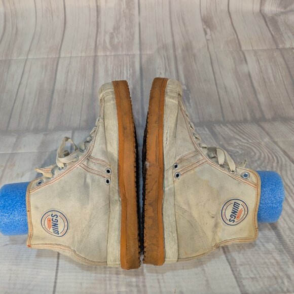 VTG Acton Wings Broomball Men's 10 White Canvas Broom Ball Athletic Sneaker - Picture 6 of 12